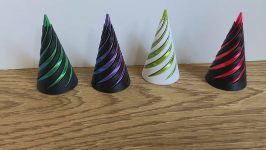 Spiral Cone Fidget Toy: Metallic Swirl Sensory Desk Decor